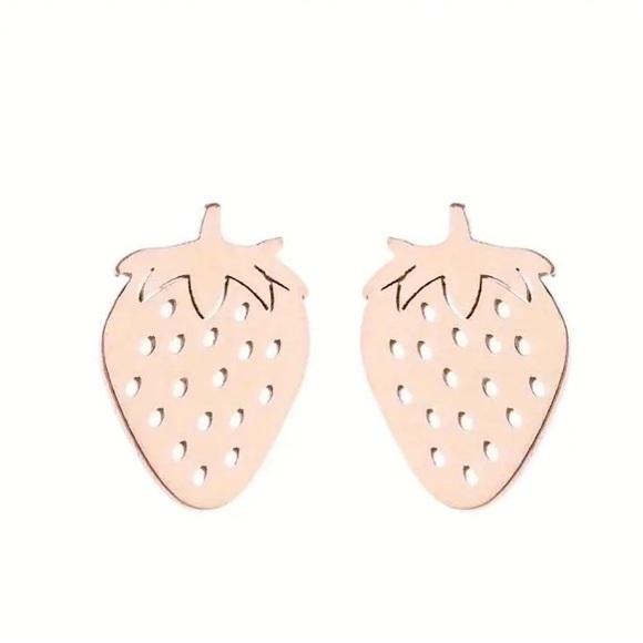 Jewelry - 🍓 Rose Gold Strawberry Stud Earrings 🍓